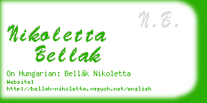 nikoletta bellak business card